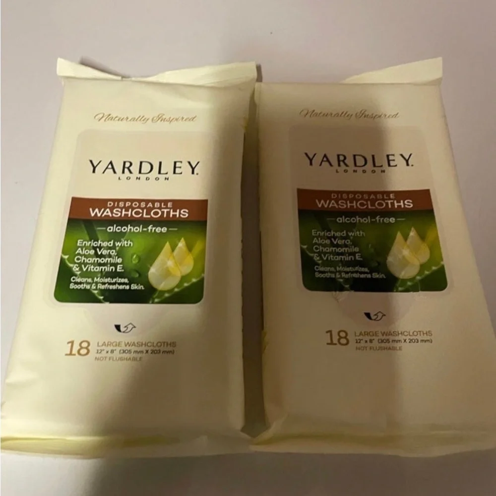 Wash Cloths YARDLEY disposable wash cloths 2 packs of 18